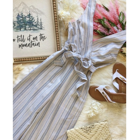 NWT Harper Sand & Stone Woven Wide Leg Jumpsuit - Picture 2 of 15